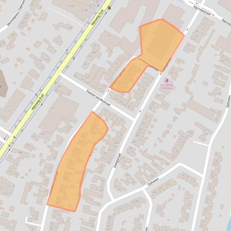 Kaart van postcodegebied 6133AH.