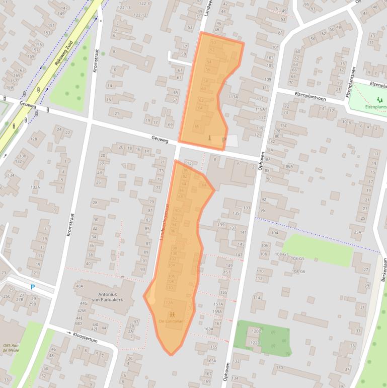Kaart van postcodegebied 6133AJ.