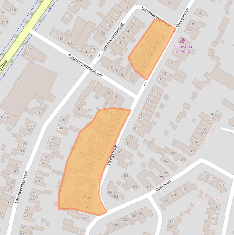 Kaart van postcodegebied 6133AK.