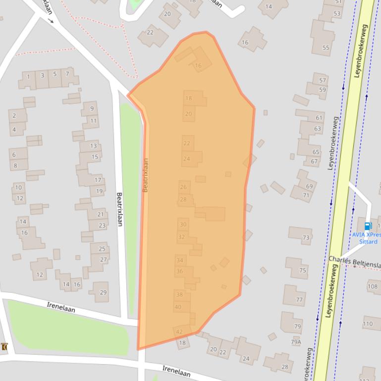 Kaart van postcodegebied 6133BC.