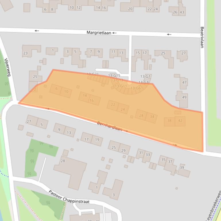 Kaart van postcodegebied 6133BK.