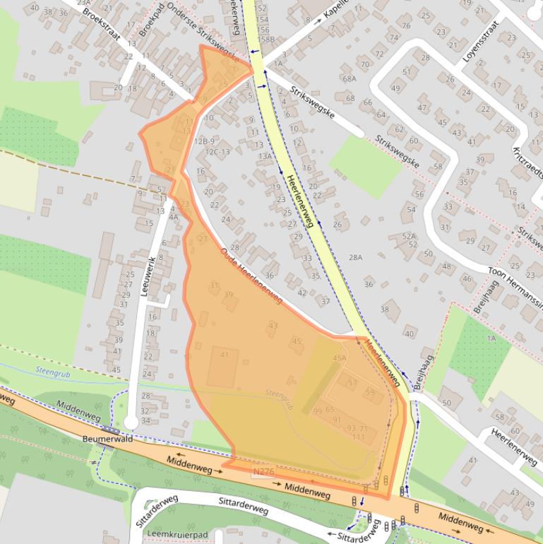 Kaart van postcodegebied 6133BR.