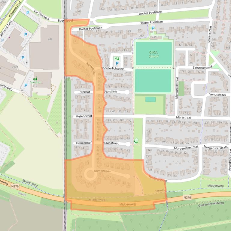 Kaart van postcodegebied 6133VA.