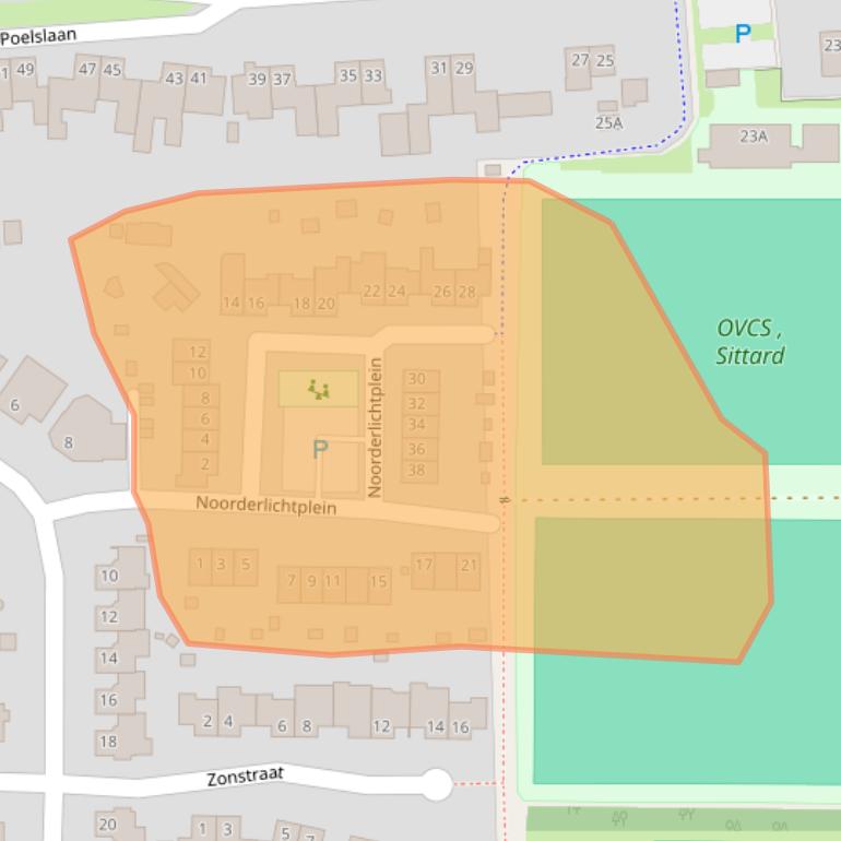 Kaart van postcodegebied 6133VB.