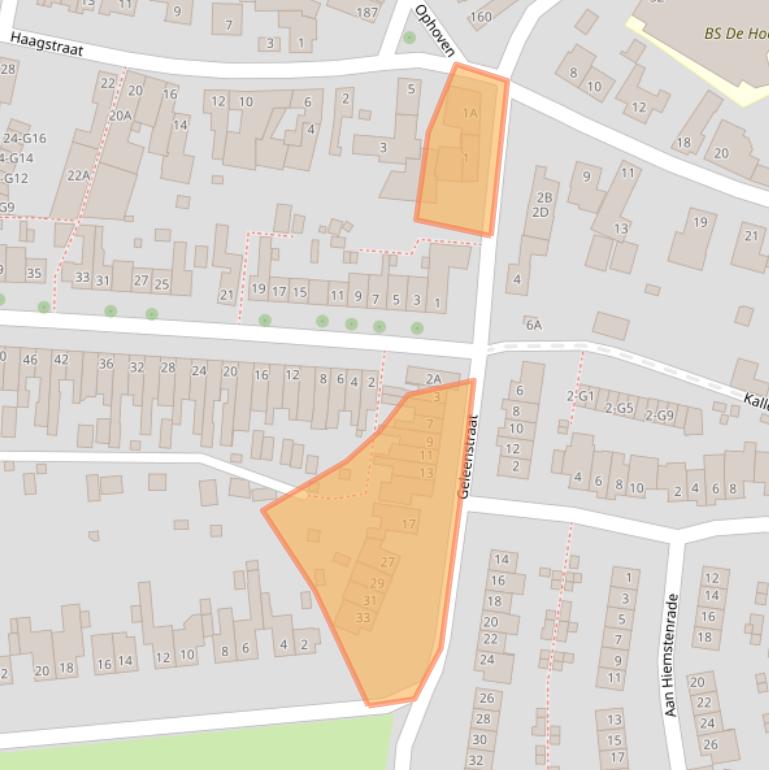 Kaart van postcodegebied 6133XK.