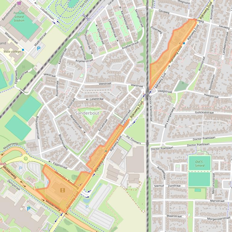 Kaart van postcodegebied 6134AC.