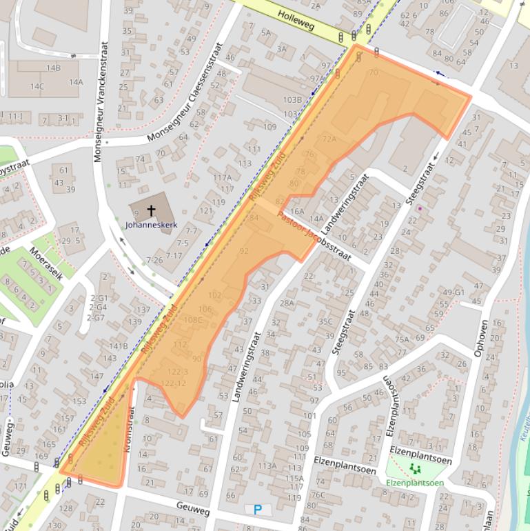 Kaart van postcodegebied 6134AD.