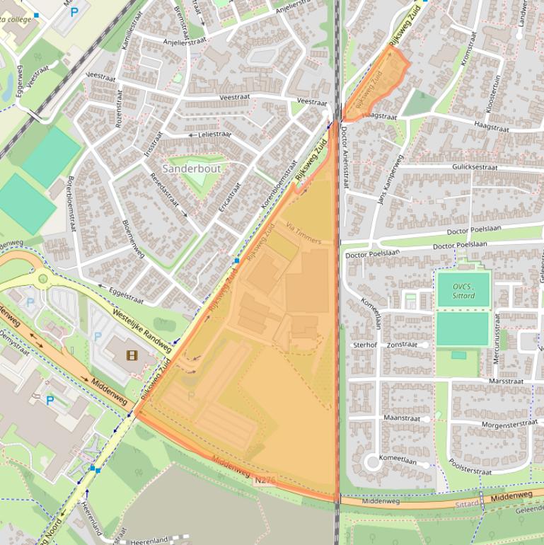 Kaart van postcodegebied 6134AG.