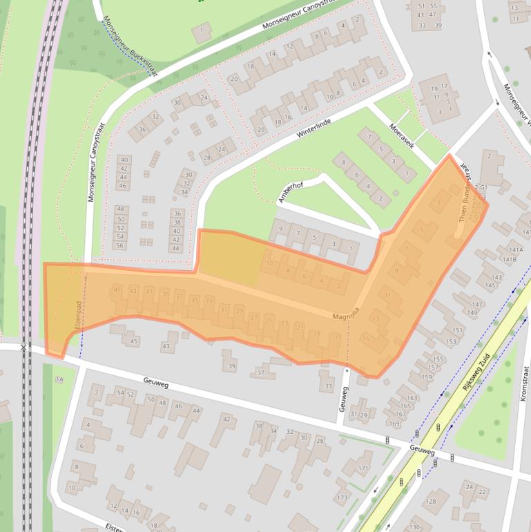 Kaart van postcodegebied 6134RC.