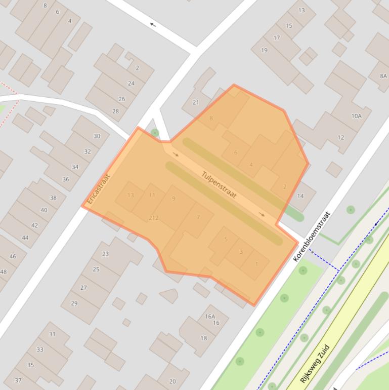 Kaart van postcodegebied 6134VM.