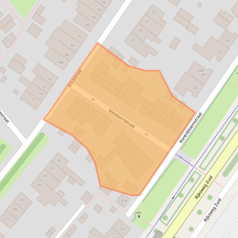 Kaart van postcodegebied 6134VN.