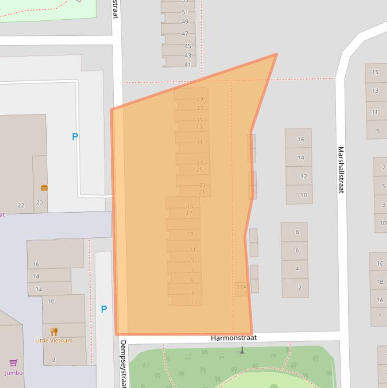 Kaart van postcodegebied 6135CE.