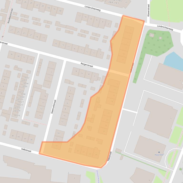 Kaart van postcodegebied 6135GA.