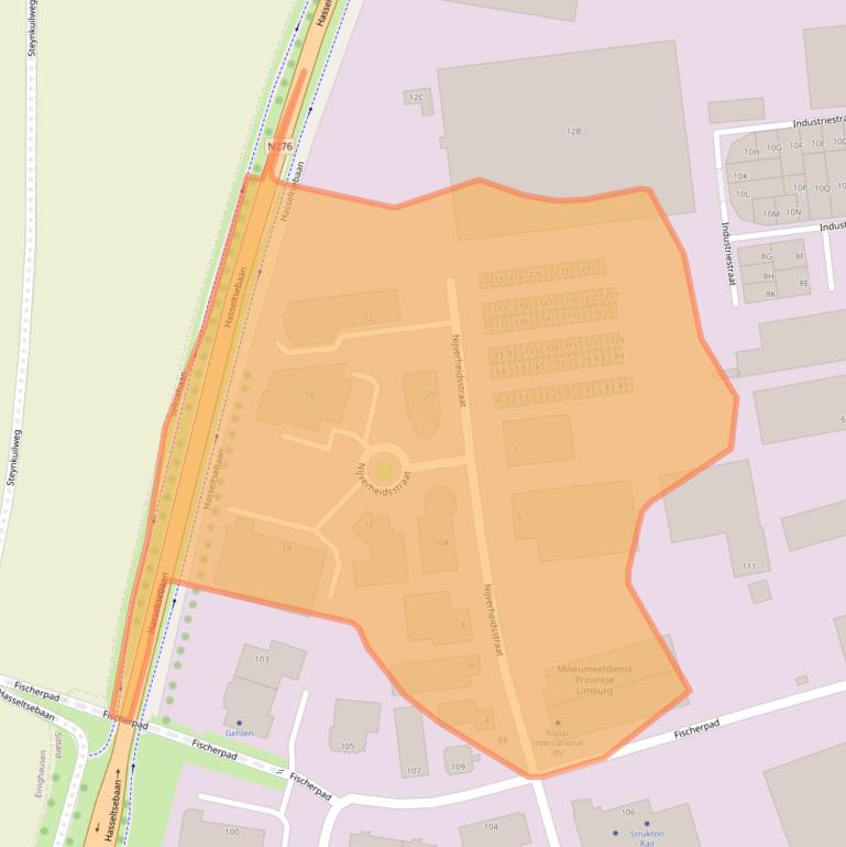 Kaart van postcodegebied 6135KJ.