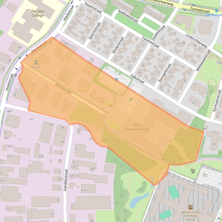 Kaart van postcodegebied 6135KT.
