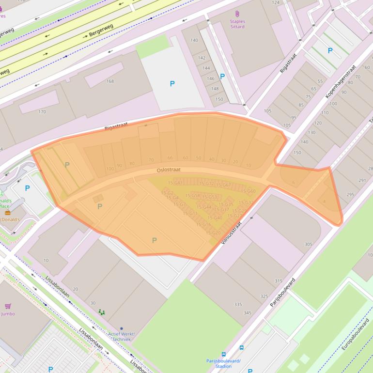 Kaart van postcodegebied 6135LM.