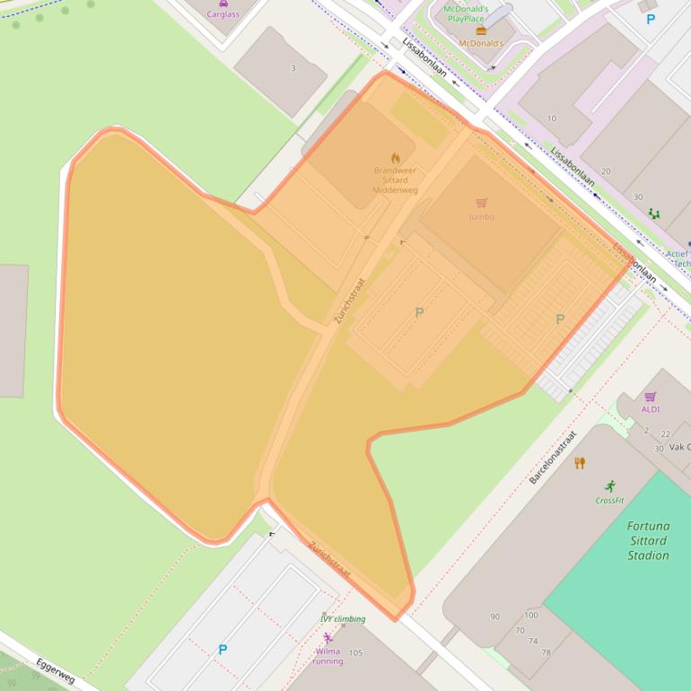 Kaart van postcodegebied 6135LP.