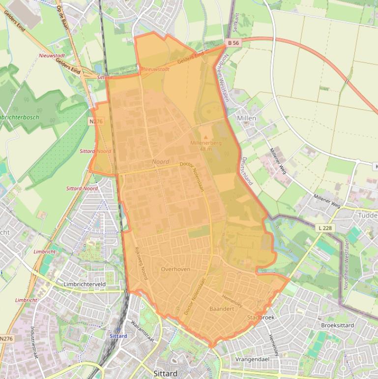 Kaart van postcodegebied 6136.