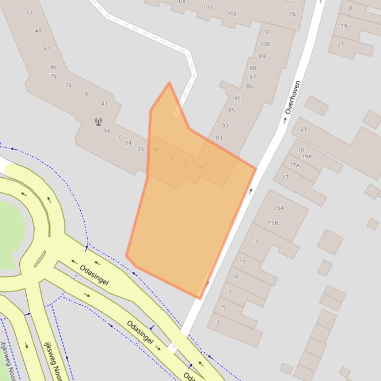 Kaart van postcodegebied 6136DJ.