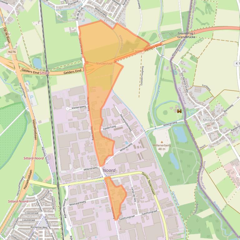 Kaart van postcodegebied 6136KT.