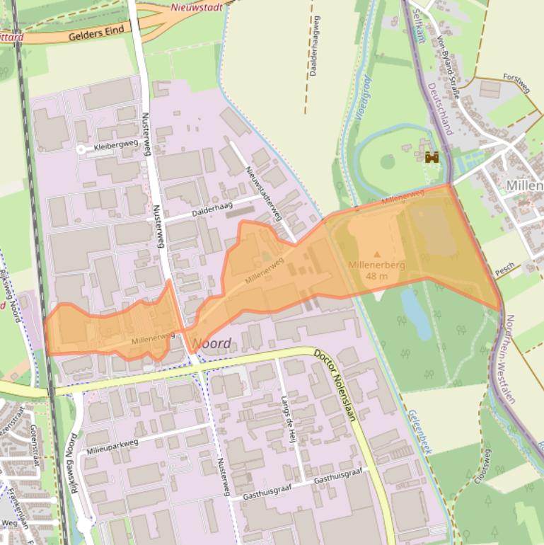 Kaart van postcodegebied 6136KW.
