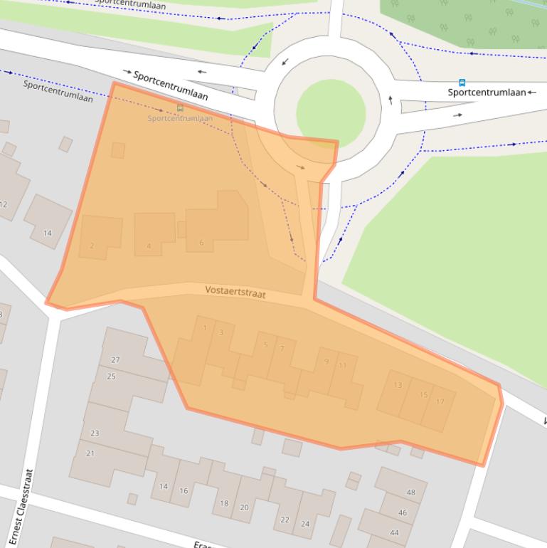 Kaart van postcodegebied 6136TZ.