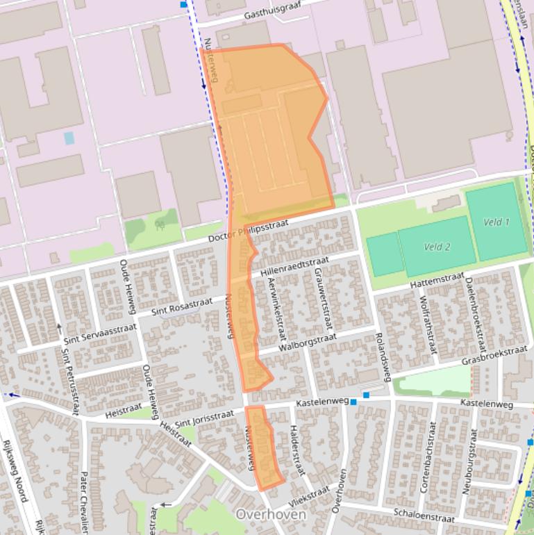 Kaart van postcodegebied 6136XA.