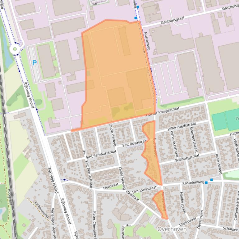 Kaart van postcodegebied 6136XB.