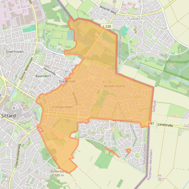 Kaartafbeelding, ingezoomd op postcodegebied 6137.