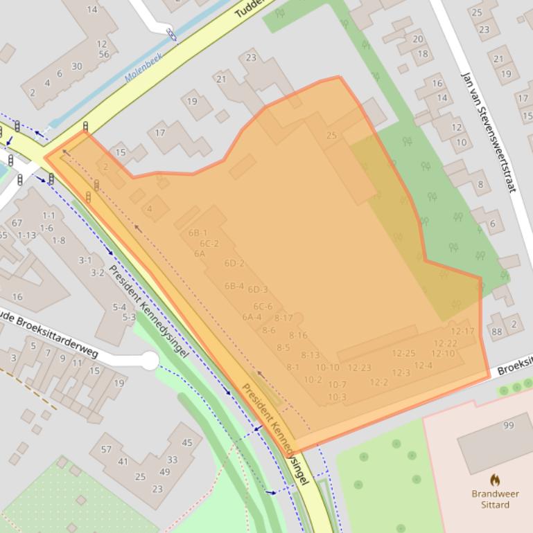 Kaart van postcodegebied 6137AB.