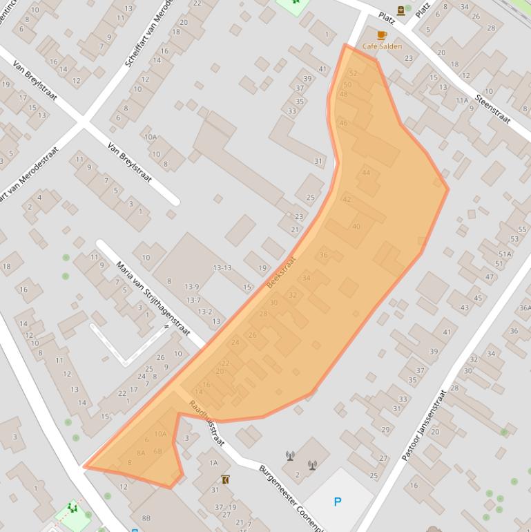 Kaart van postcodegebied 6141BE.