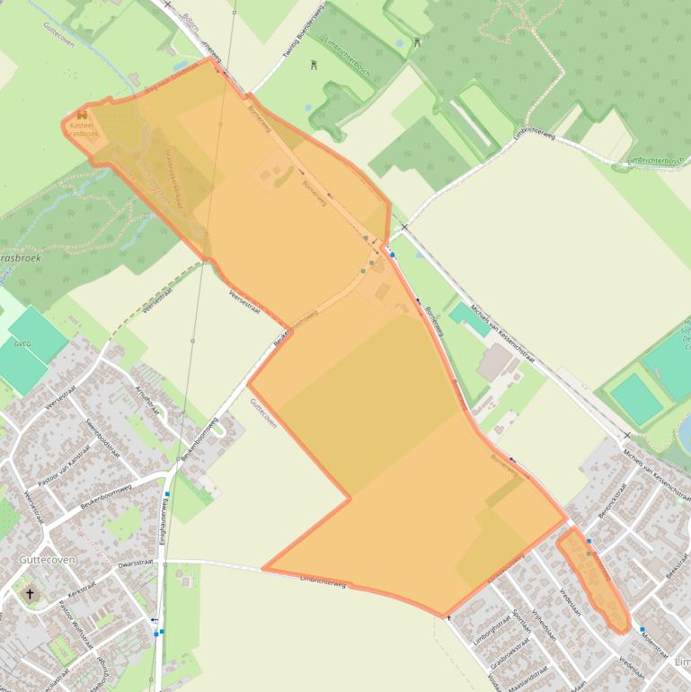 Kaart van postcodegebied 6141BJ.