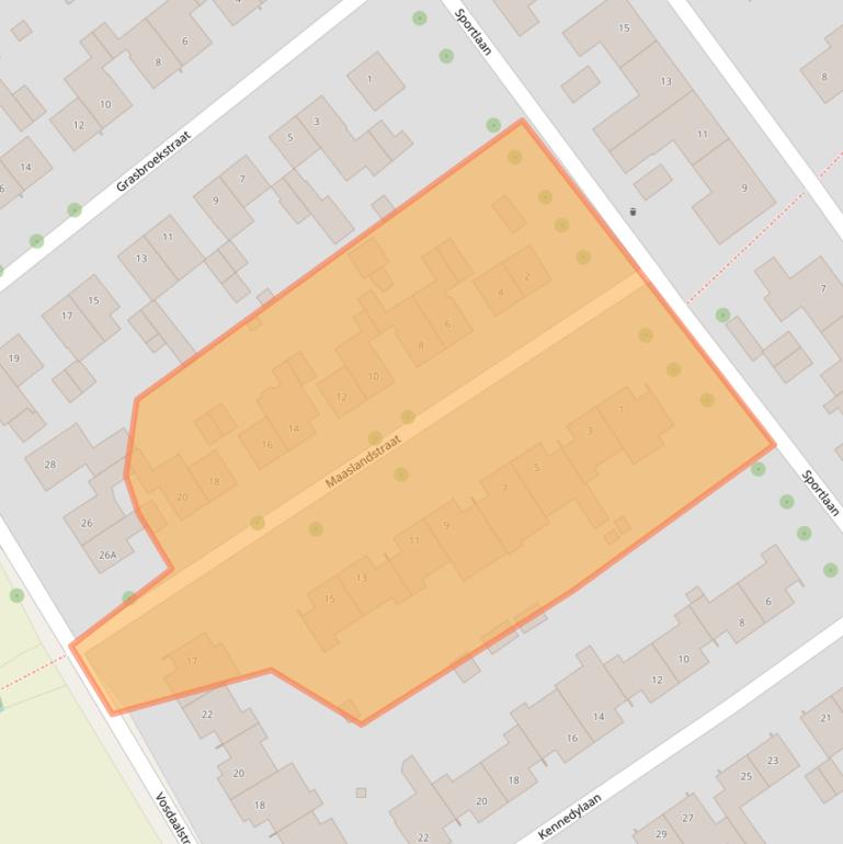 Kaart van postcodegebied 6141BX.