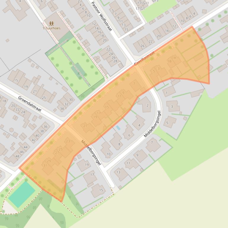 Kaart van postcodegebied 6143BK.