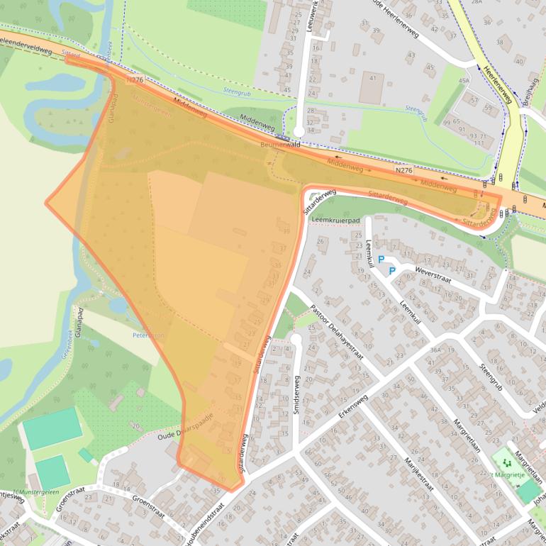 Kaart van postcodegebied 6151AA.