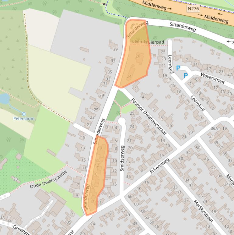 Kaart van postcodegebied 6151AB.