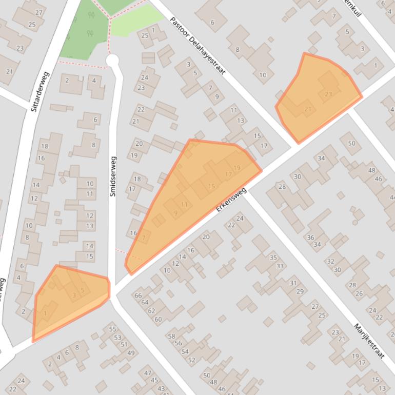 Kaart van postcodegebied 6151AE.