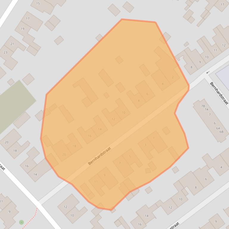 Kaart van postcodegebied 6151AW.