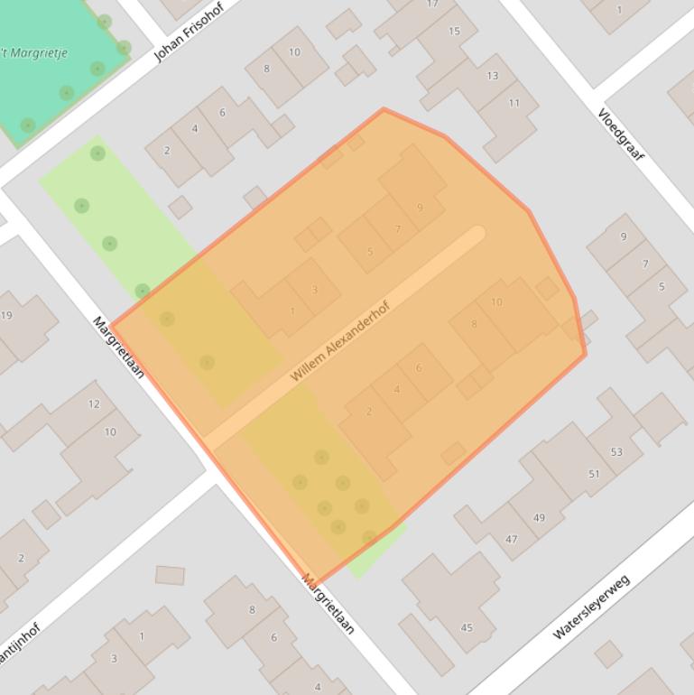 Kaart van postcodegebied 6151BE.