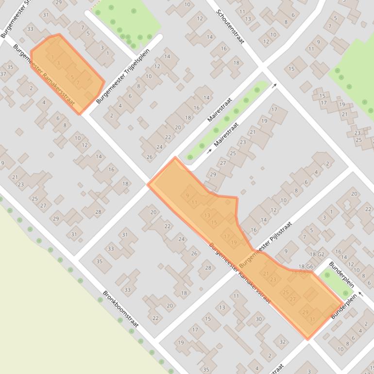 Kaart van postcodegebied 6151GT.