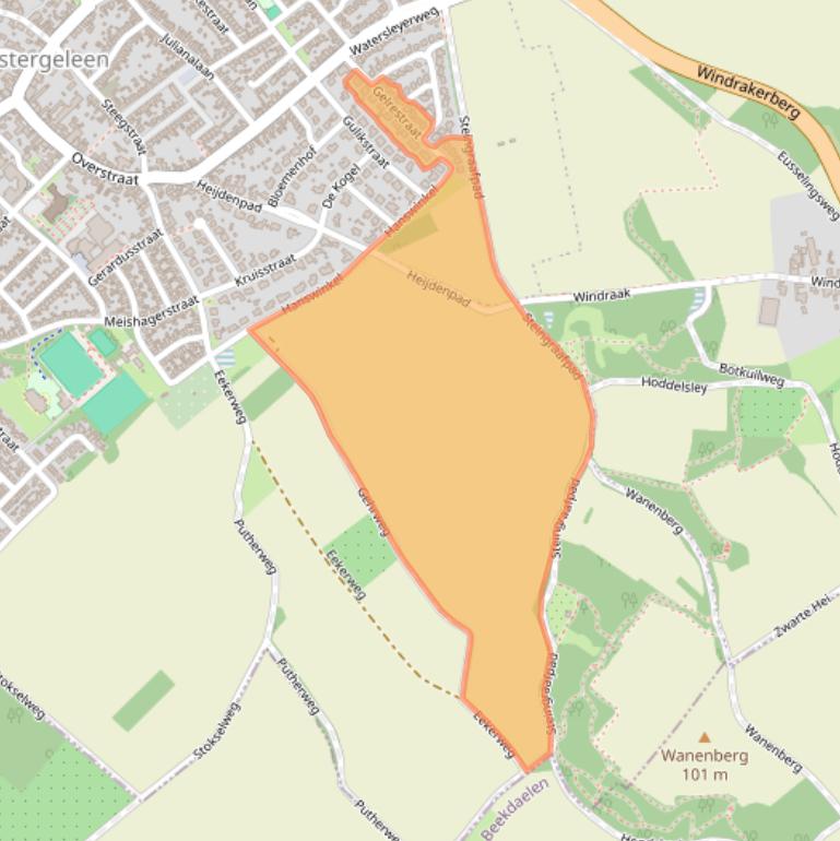 Kaart van postcodegebied 6151JA.