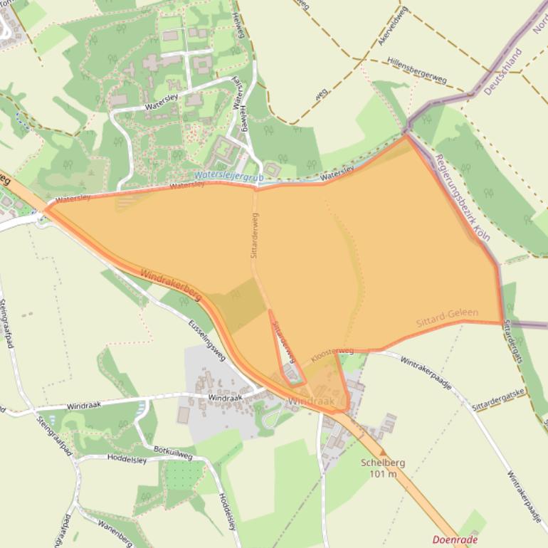 Kaart van postcodegebied 6153AC.