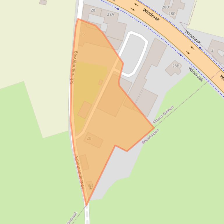 Kaart van postcodegebied 6153AD.