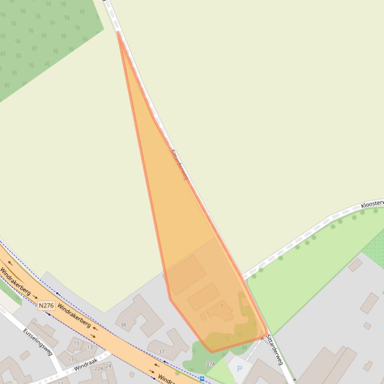Kaart van postcodegebied 6153AE.