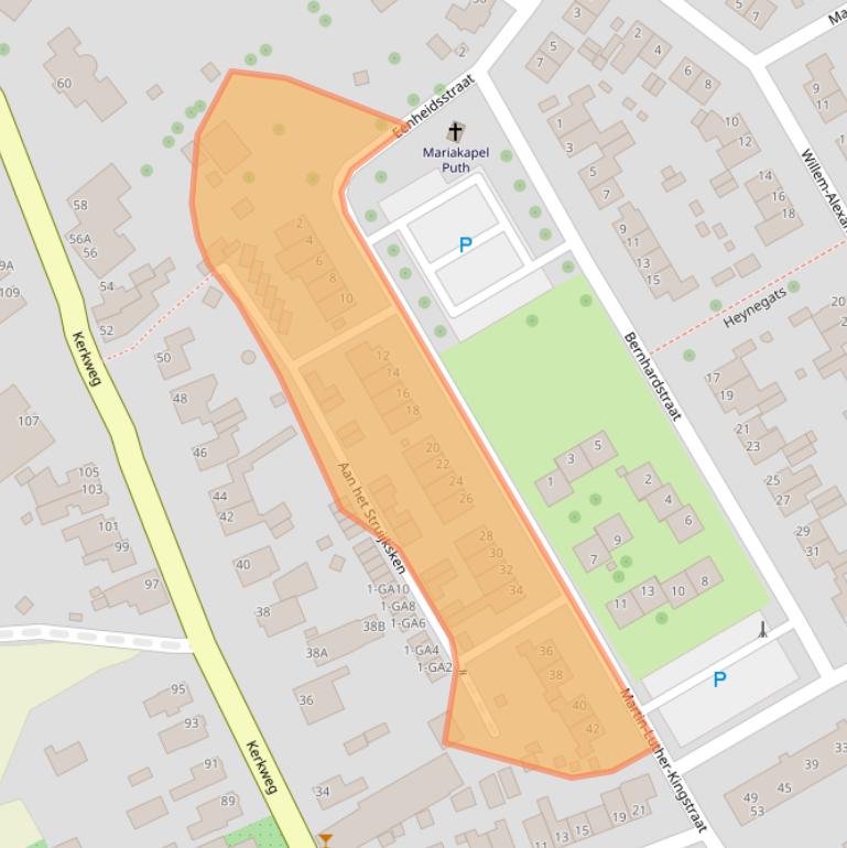 Kaart van postcodegebied 6155LD.