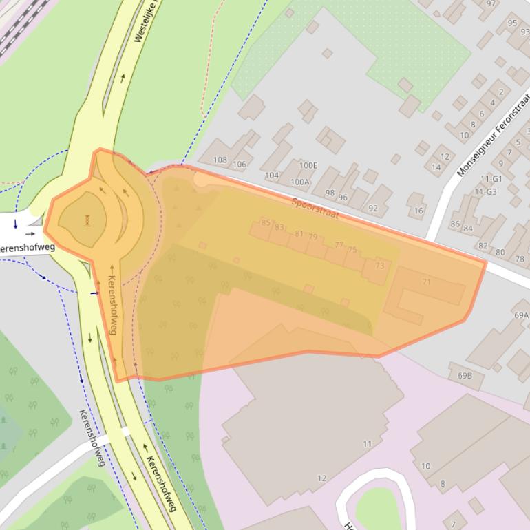 Kaart van postcodegebied 6161AB.