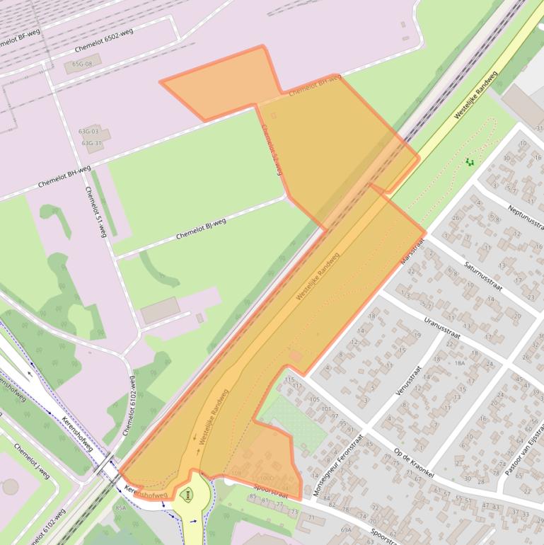 Kaart van postcodegebied 6161AE.