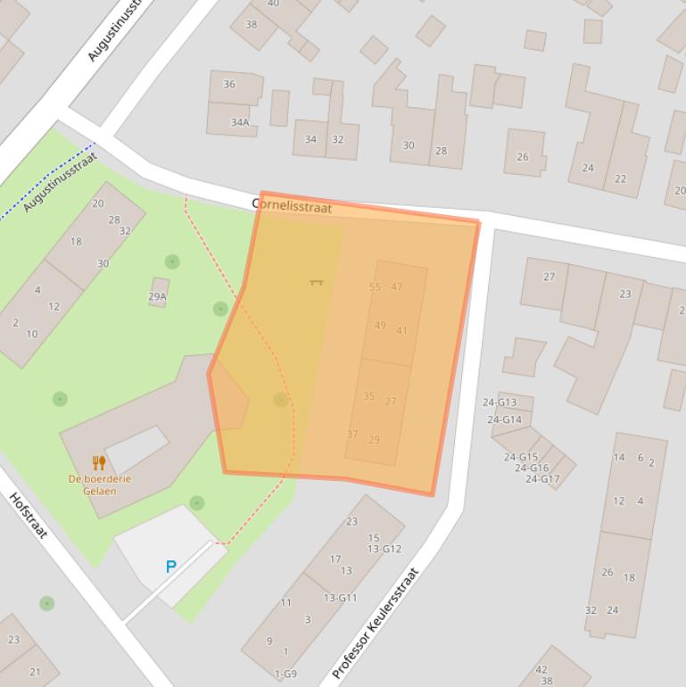 Kaart van postcodegebied 6161AT.