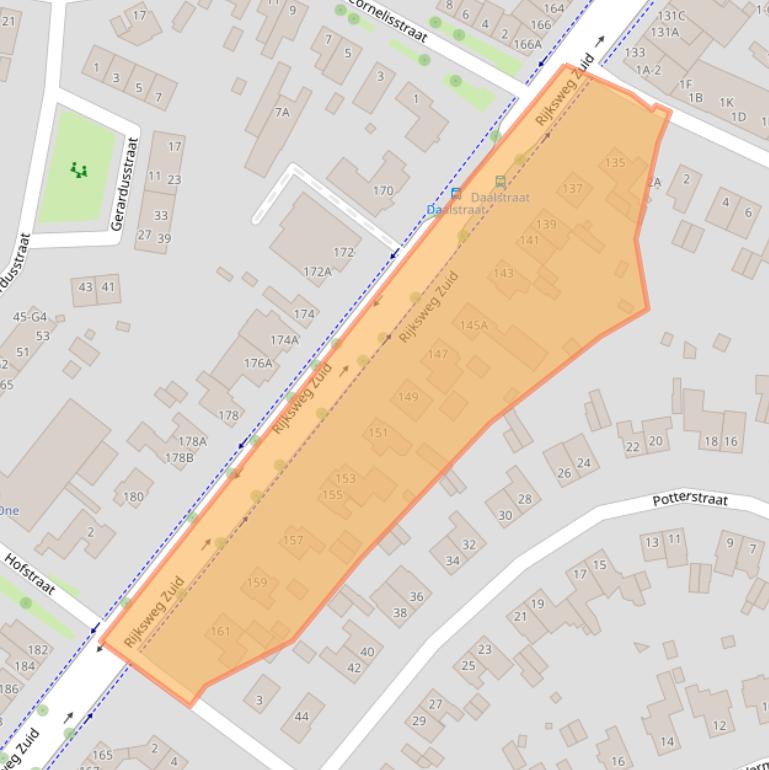 Kaart van postcodegebied 6161BK.