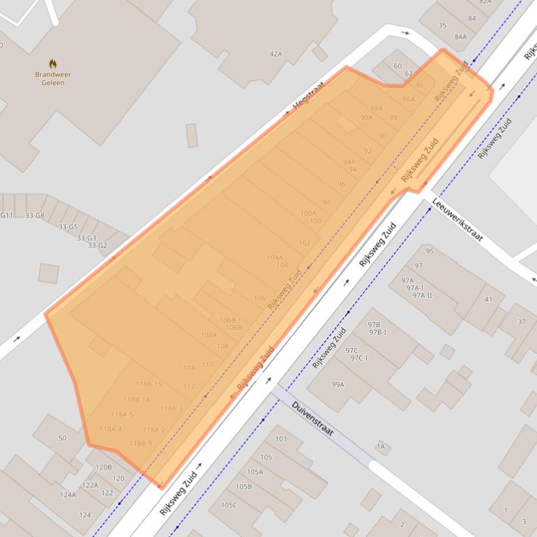 Kaart van postcodegebied 6161BR.